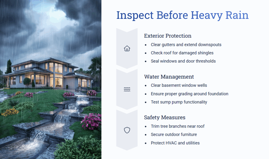15 Critical Things to Check Before a Rainstorm – Homeowner’s Checklist (with Free PDF) - 3 15 Critical Things to Check Around Your House Before a Rainstorm – Homeowner’s Checklist (with Free PDF) - Inspect Before Heavy Rain